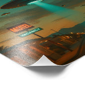 MCM Style Retro UFO Invasion Art Foto Afdruk (Hoek)