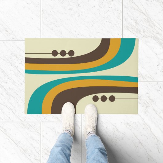 MCM WELKOM MAT - Blauwgroen, bruin en Sinaasappel (Binnen)