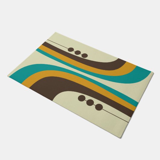 MCM WELKOM MAT - Blauwgroen, bruin en Sinaasappel (Schuin)