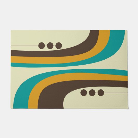 MCM WELKOM MAT - Blauwgroen, bruin en Sinaasappel (Voorkant)