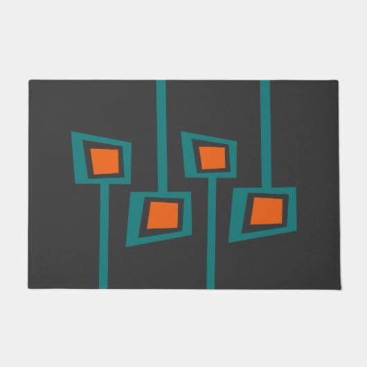 MCM WELKOM MAT - Sinaasappel en Blauwgroen (Voorkant)