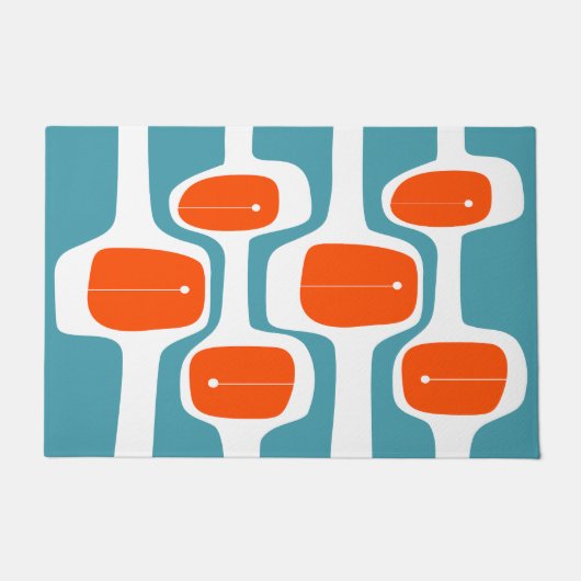 MCM WELKOM MAT - Sinaasappel en Blauwgroen (Voorkant)