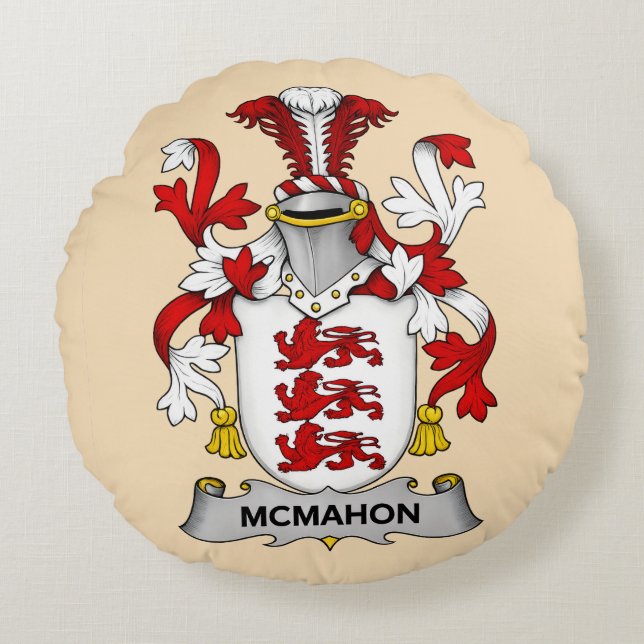 McMahon Familiewapen Rond Kussen (Voorkant)