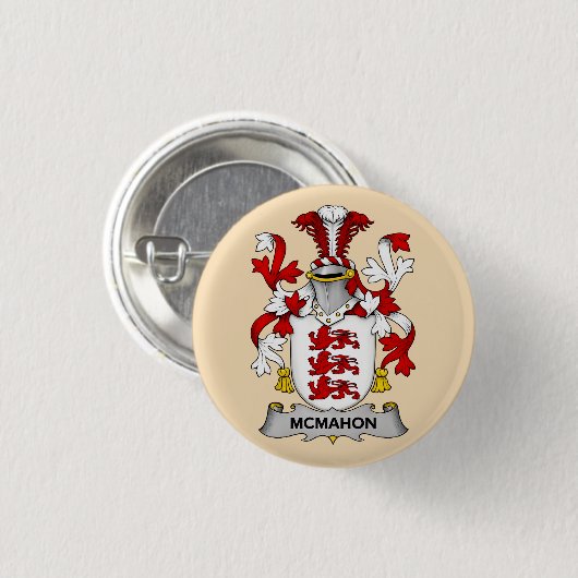 McMahon Family Coat of Arms Button (Voorkant /achterkant)