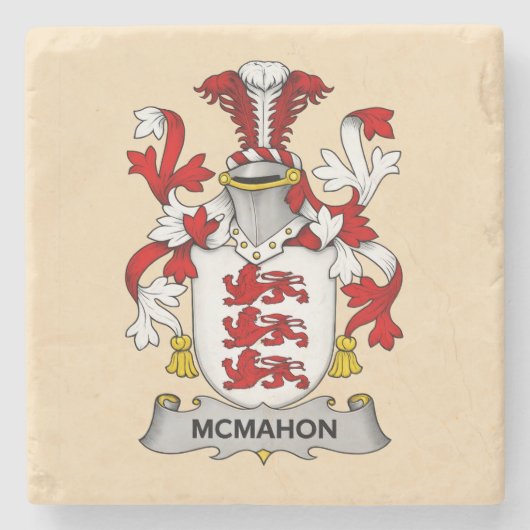McMahon Family Coat of Arms Stone Coaster ( Stenen Onderzetter (Voorkant)