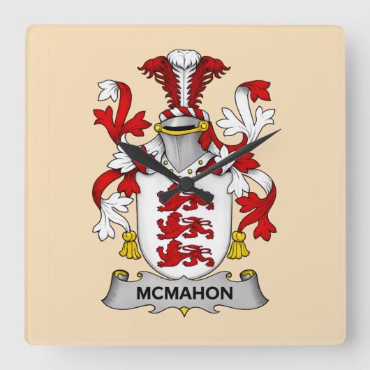 McMahon Family Coat of Arms Vierkante Klok (Voorkant)
