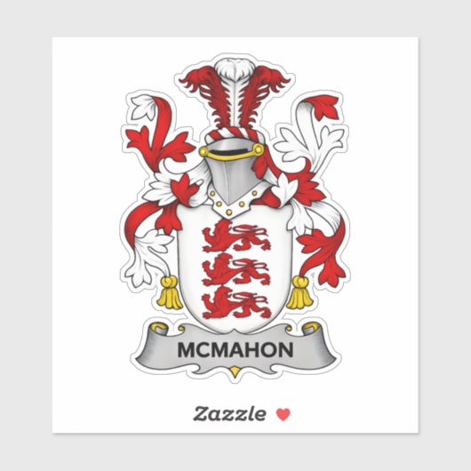 McMahon Family Coat of Arms Vinyl Sticker (Vel)
