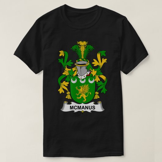 McManus Coat of Arms Family Crest T-shirt (Design voorkant)