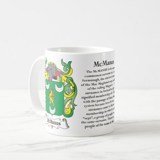 McManus Family Coat of Arms Mok (Voorkant links)