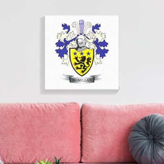 McMillan Family Crest Coat of Arms Canvas Afdruk (Insitu (Woonkamer))