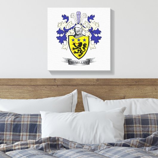 McMillan Family Crest Coat of Arms Canvas Afdruk (Insitu (Slaapkamer))