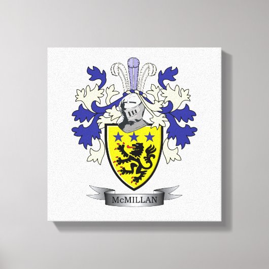 McMillan Family Crest Coat of Arms Canvas Afdruk (Voorkant)