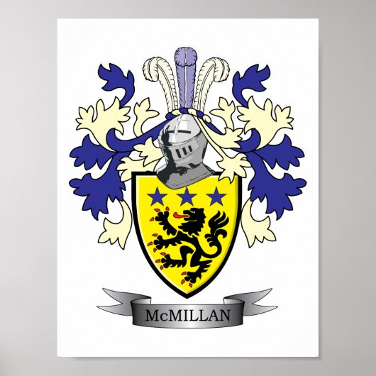 McMillan Family Crest Coat of Arms Poster (Voorkant)