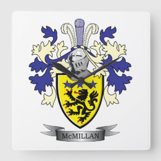 McMillan Family Crest Coat of Arms Vierkante Klok