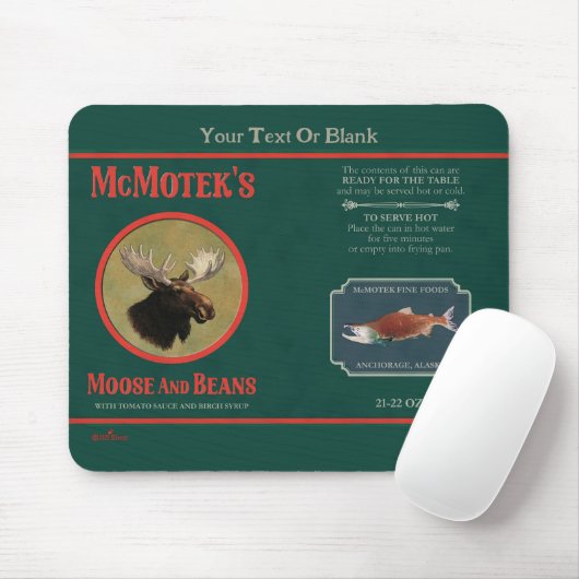McMotek's Moose and Beans Label Muismat (Met muis)