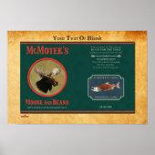 McMotek's Moose and Beans Label Poster (Voorkant)
