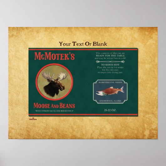 McMotek's Moose and Beans Label Poster (Voorkant)