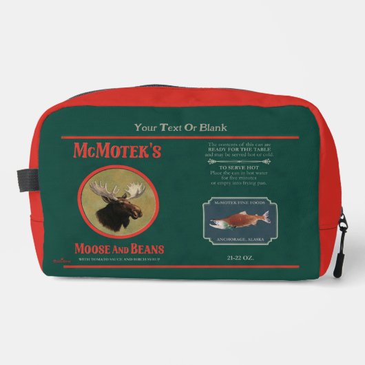 McMotek's Moose and Beans Label Toilettasje (Voorkant)