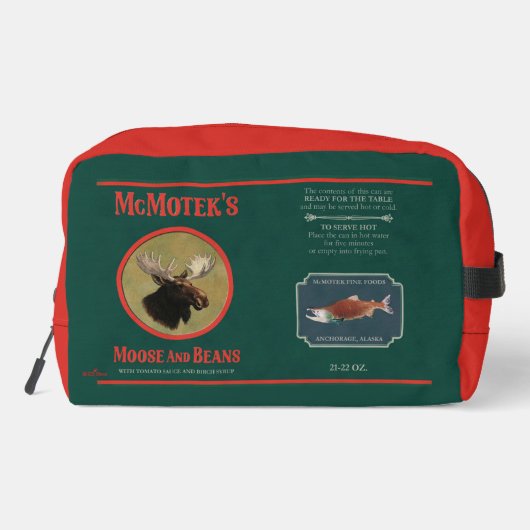 McMotek's Moose and Beans Label Toilettasje (Achterkant)