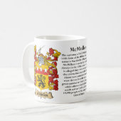 McMullen Family Coat of Arms (Crest) met inbegrip  Koffiemok (Voorkant links)