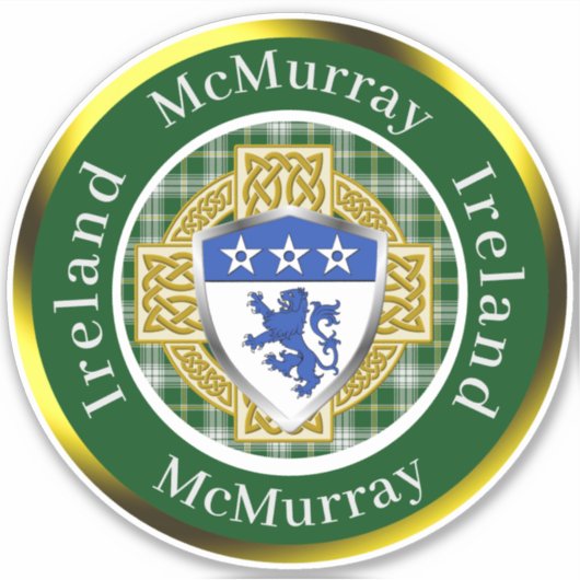 McMurray Schild & Keltisch Kruis Persoonlijk Sticker (Voorkant)