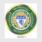 McMurray Shield & Celtic Cross Personalized Sticker (Vel)