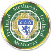McMurray Shield & Celtic Cross Personalized Sticker (Voorkant)