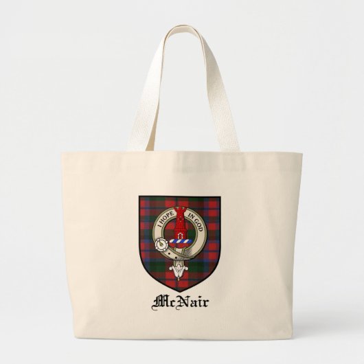 McNair Clan Crest Badge Tartan Grote Tote Bag (Voorkant)