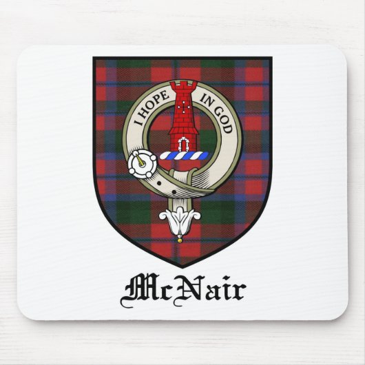 McNair Clan Crest Badge Tartan Muismat (Voorkant)