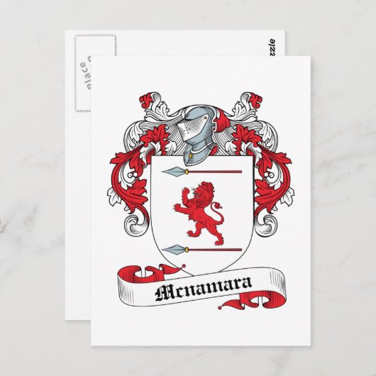 Mcnamara Family Crest Briefkaart (Voorkant / Achterkant)