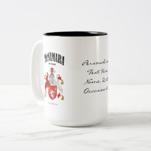 McNamara Family Crest, Vertaling & Betekenis Tweekleurige Koffiemok