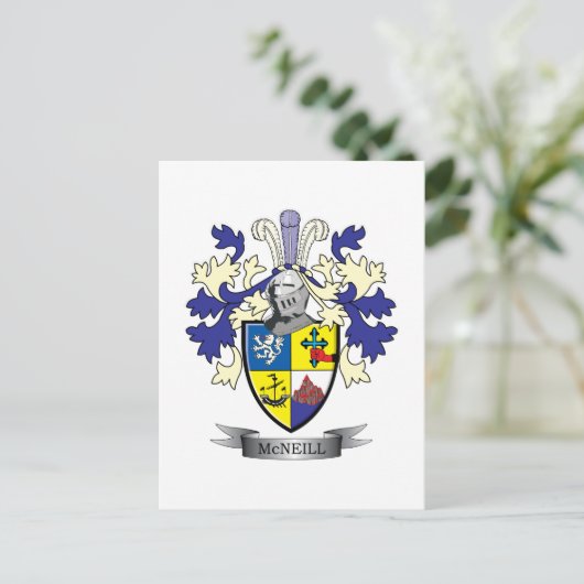 McNeill Family Crest Coat of Arms Briefkaart (Staand voorkant)
