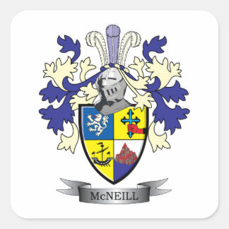 McNeill Family Crest Coat of Arms Vierkante Sticker