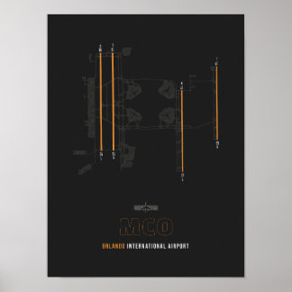 MCO - Orlando Airport Runway Diagram Art Poster