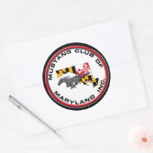 MCOM-sticker, zwart Ronde Sticker (Envelop)