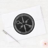 MCPA logo sticker grijs op zwart (Envelop)