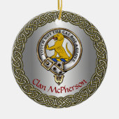 McPherson Clan Badge/Tartan Thistle Personalized Keramisch Ornament (Voorkant)