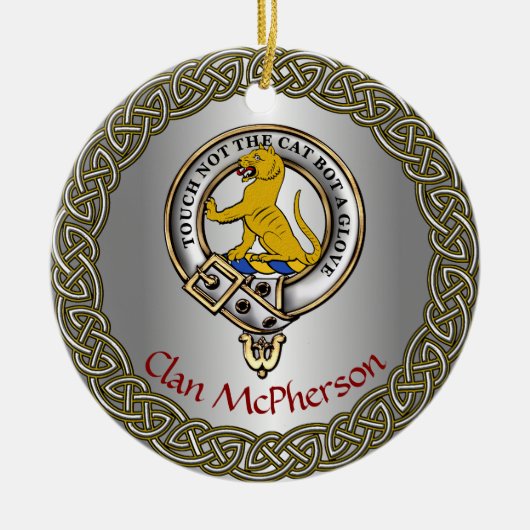 McPherson Clan Badge/Tartan Thistle Personalized Keramisch Ornament (Voorkant)