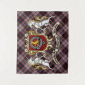 McPherson Clan Badge & Unicorns w/Tartan Wandkleed (Voorkant)