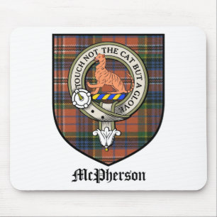 McPherson Clan Crest Badge Tartan Muismat