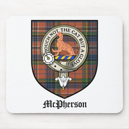 McPherson Clan Crest Badge Tartan Muismat (Voorkant)