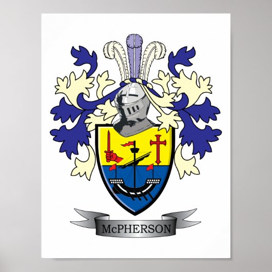 McPherson Family Crest Coat of Arms Poster (Voorkant)