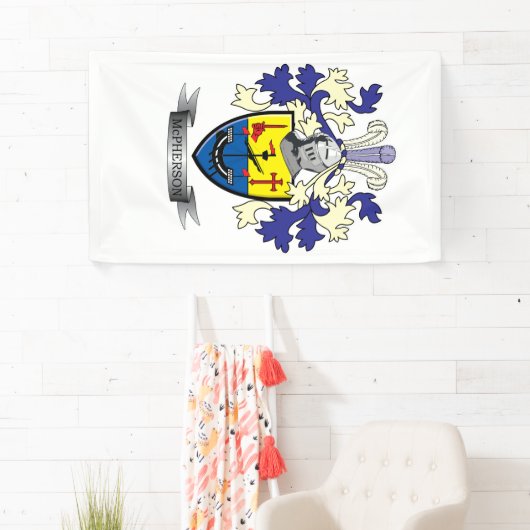 McPherson Family Crest Coat of Arms Spandoek (Insitu)