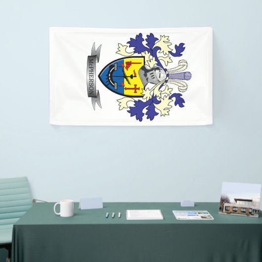 McPherson Family Crest Coat of Arms Spandoek (Beurs)