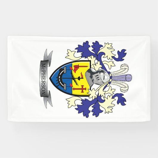McPherson Family Crest Coat of Arms Spandoek (Horizontaal)
