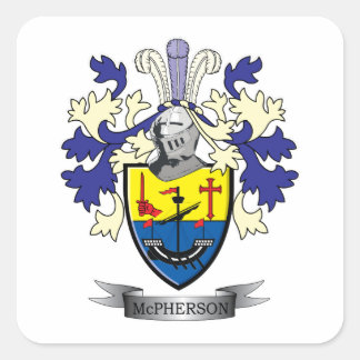 McPherson Family Crest Coat of Arms Vierkante Sticker