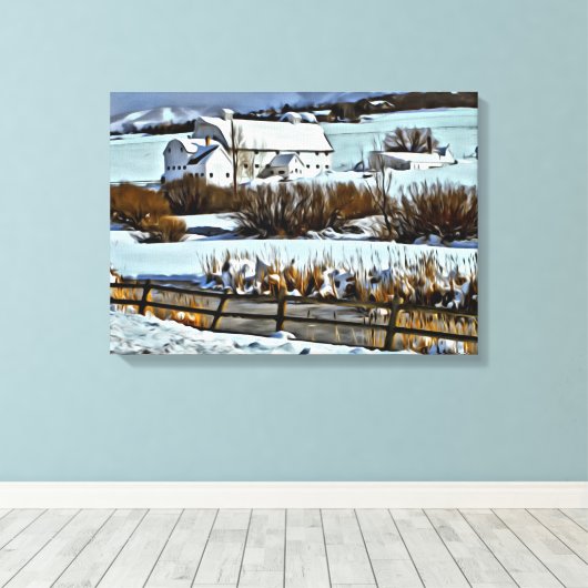 McPolin Boerderij in Park City, Utah Canvas Afdruk (Insitu (Houten vloer))