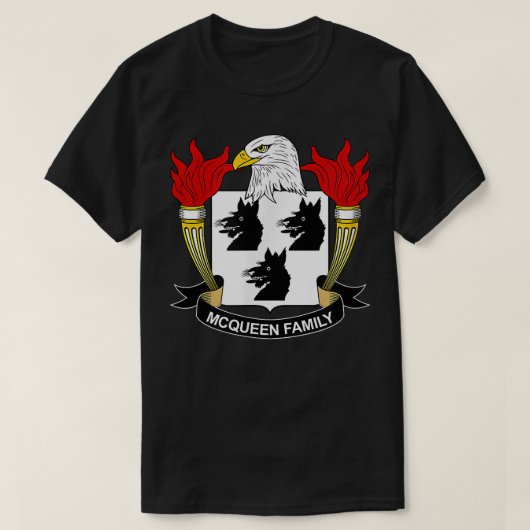 McQueen Coat of Arms Family Crest T-shirt (Design voorkant)