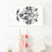 McQueen Family Crest Coat of Arms Spandoek (Insitu)