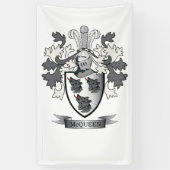 McQueen Family Crest Coat of Arms Spandoek (Verticaal)